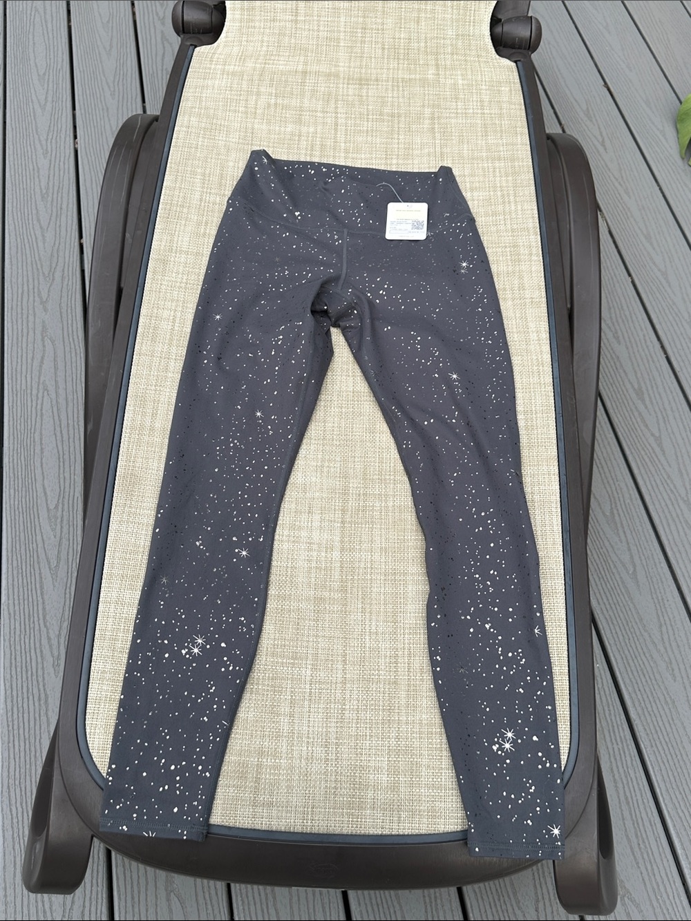Fabletics Gray Leggings with White Star Print